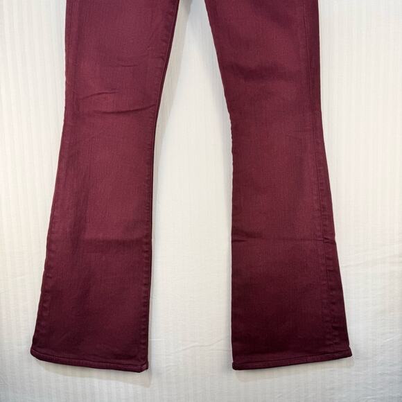 Veronica Beard Beverly Skinny Flare High-Rise Burgundy Red Denim Jeans Size 24 - Picture 2 of 10